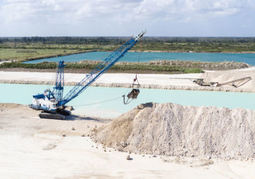 Heavy Equipment Mining At Job Site